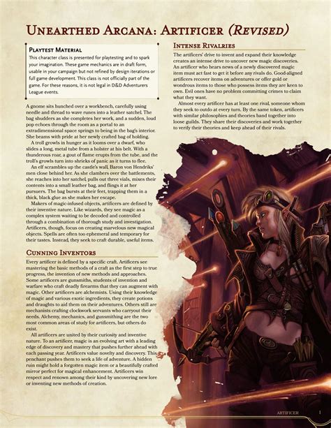 unearthed arcana 5e classes